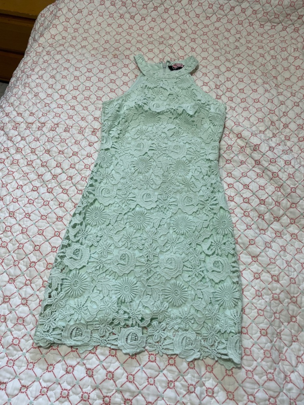 lulu’s floral lace halter look dress